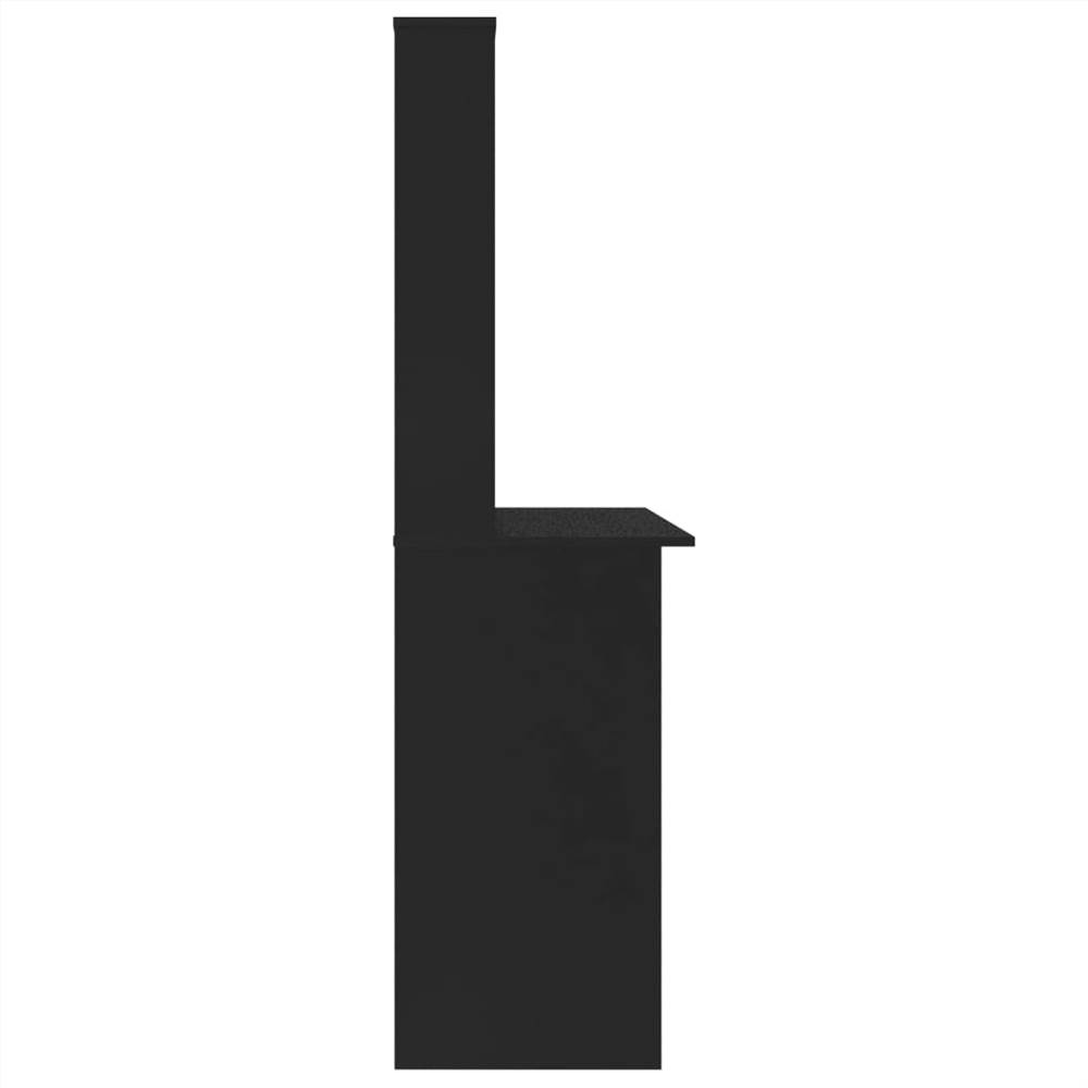 Desk with Shelves Black 110x45x157 cm Chipboard