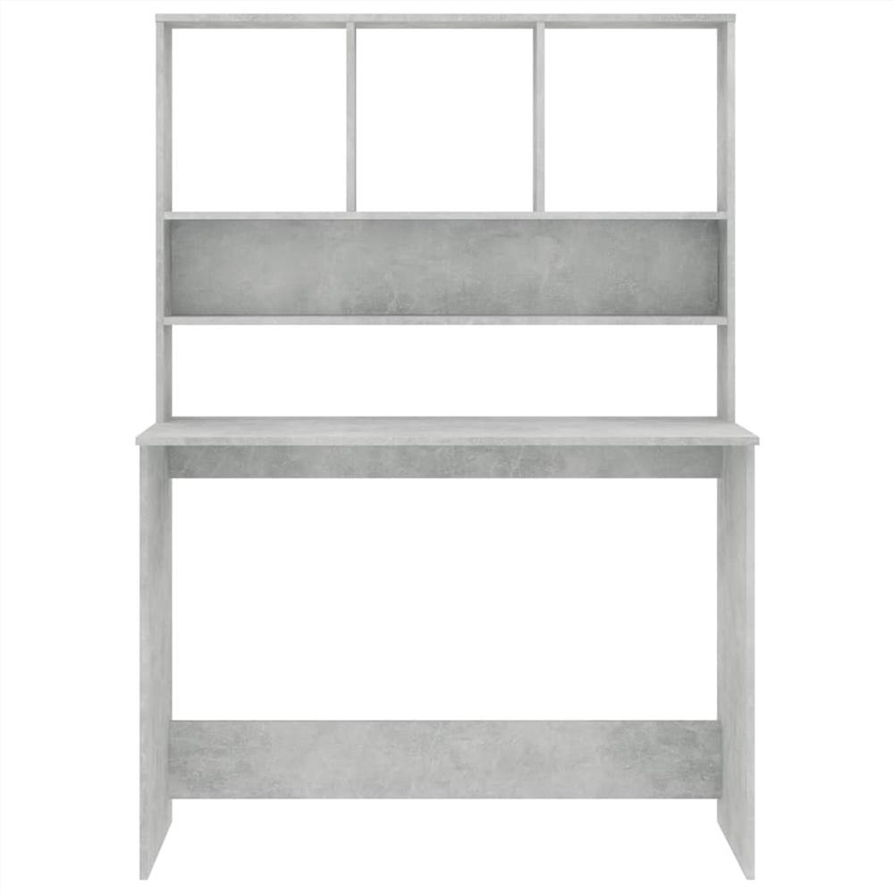 Desk with Shelves Concrete Grey 110x45x157 cm Chipboard