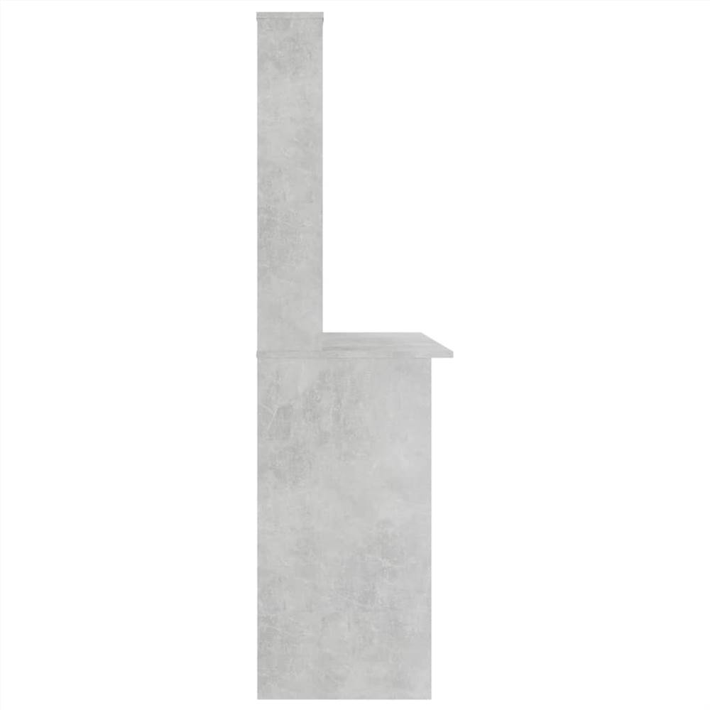 Desk with Shelves Concrete Grey 110x45x157 cm Chipboard