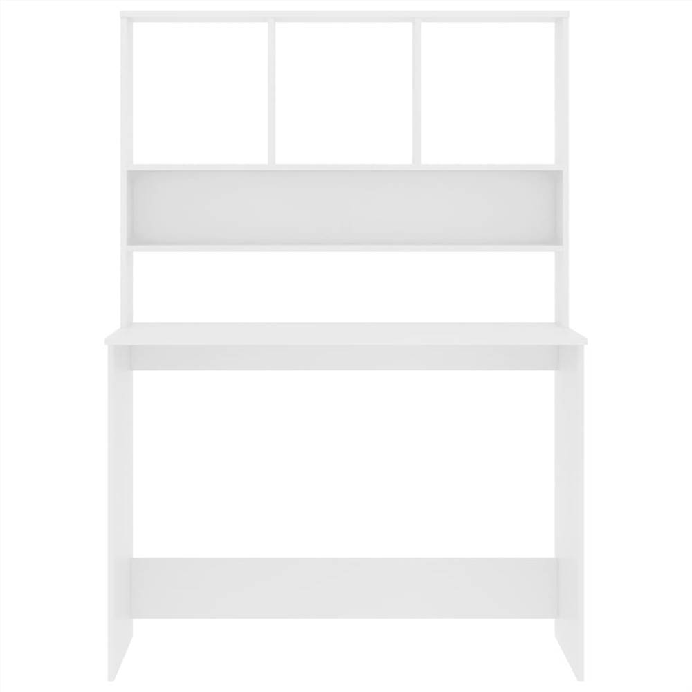 Desk with Shelves White 110x45x157 cm Chipboard
