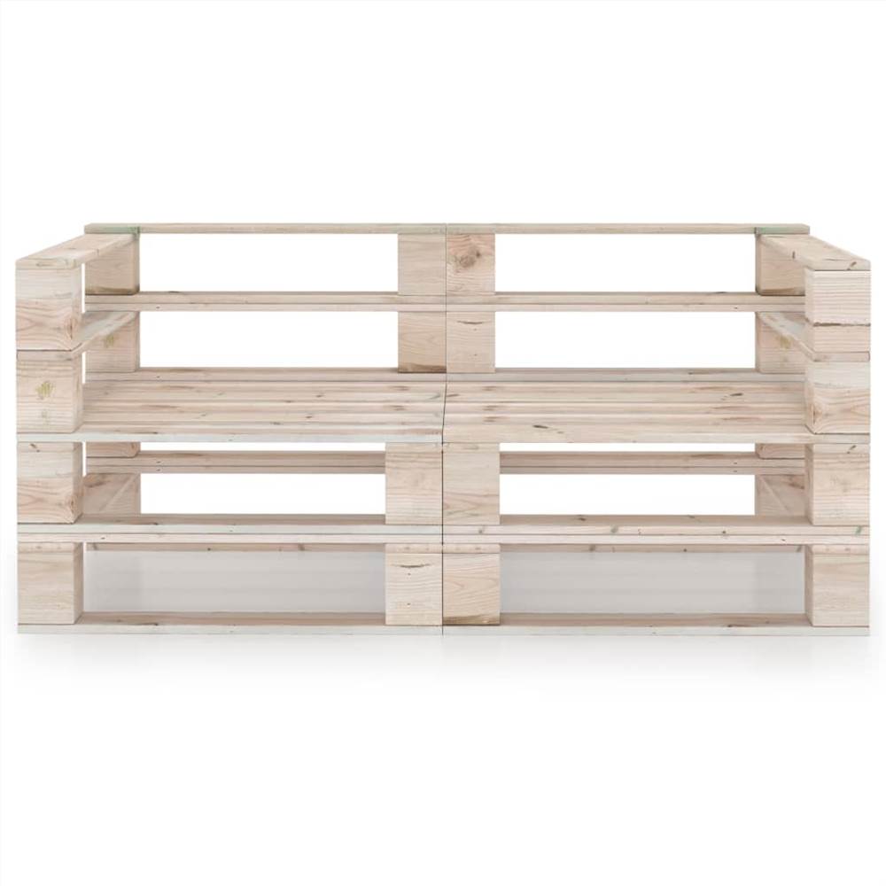 Garden 2-Seater Pallet Sofa Pinewood