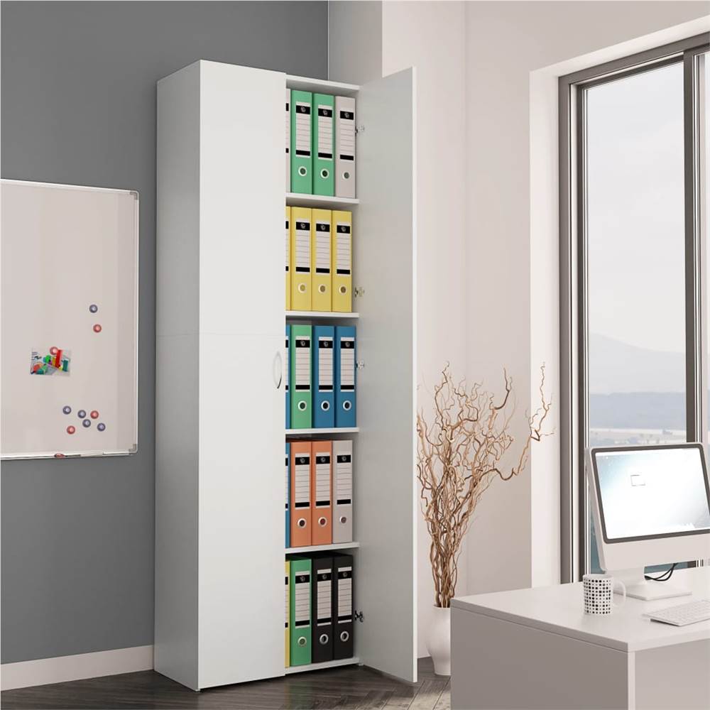 Office Cabinet White 60x32x190 cm Chipboard
