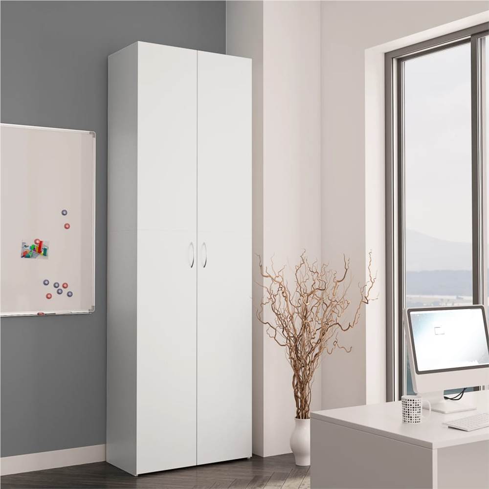 Office Cabinet White 60x32x190 cm Chipboard