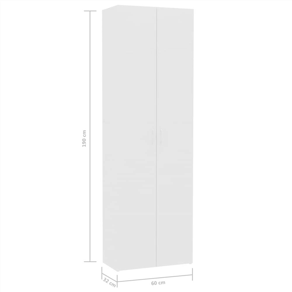 Office Cabinet White 60x32x190 cm Chipboard
