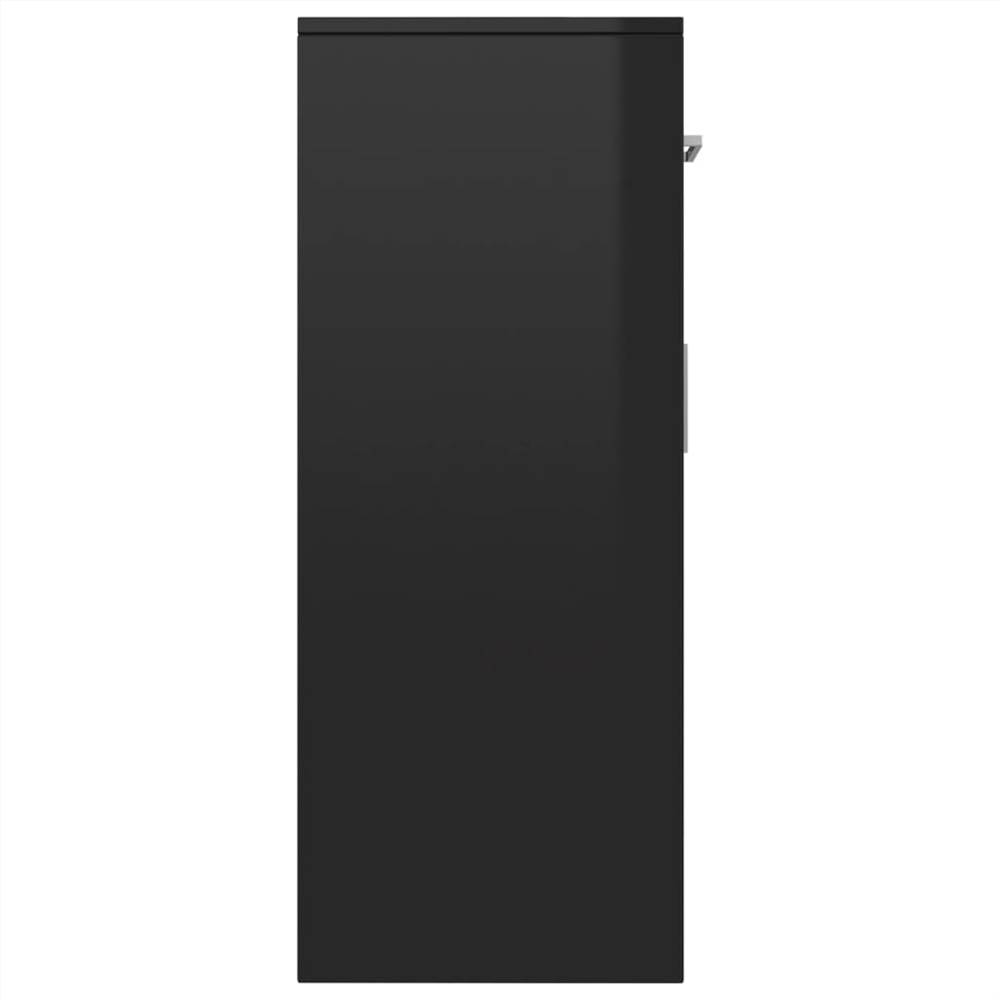 Sideboard High Gloss Black 110x34x75 cm Chipboard