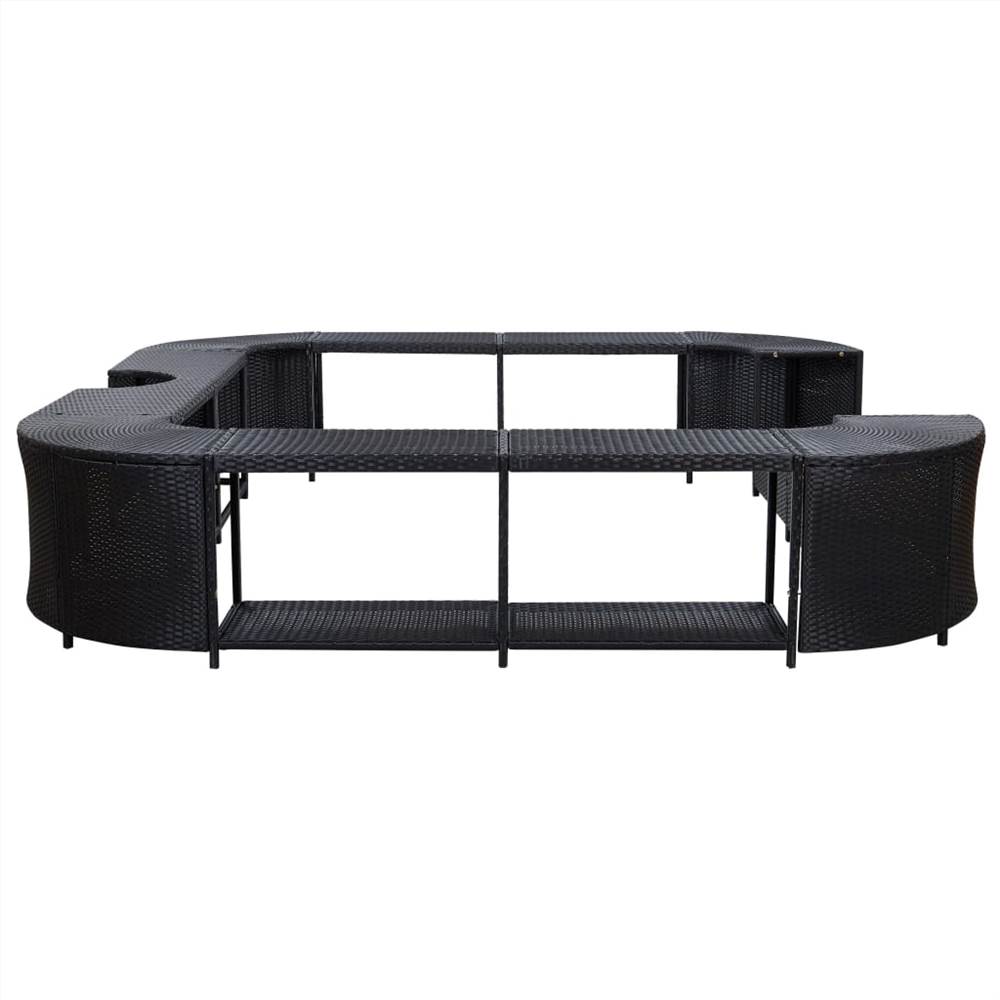 Square Spa Surround Black 268x268x55 cm Poly Rattan