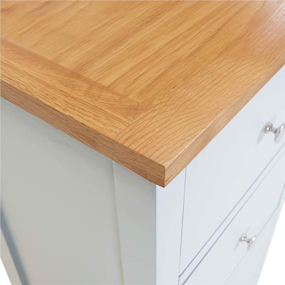 Tall Chest of Drawers 45x32x115 cm Solid Oak Wood