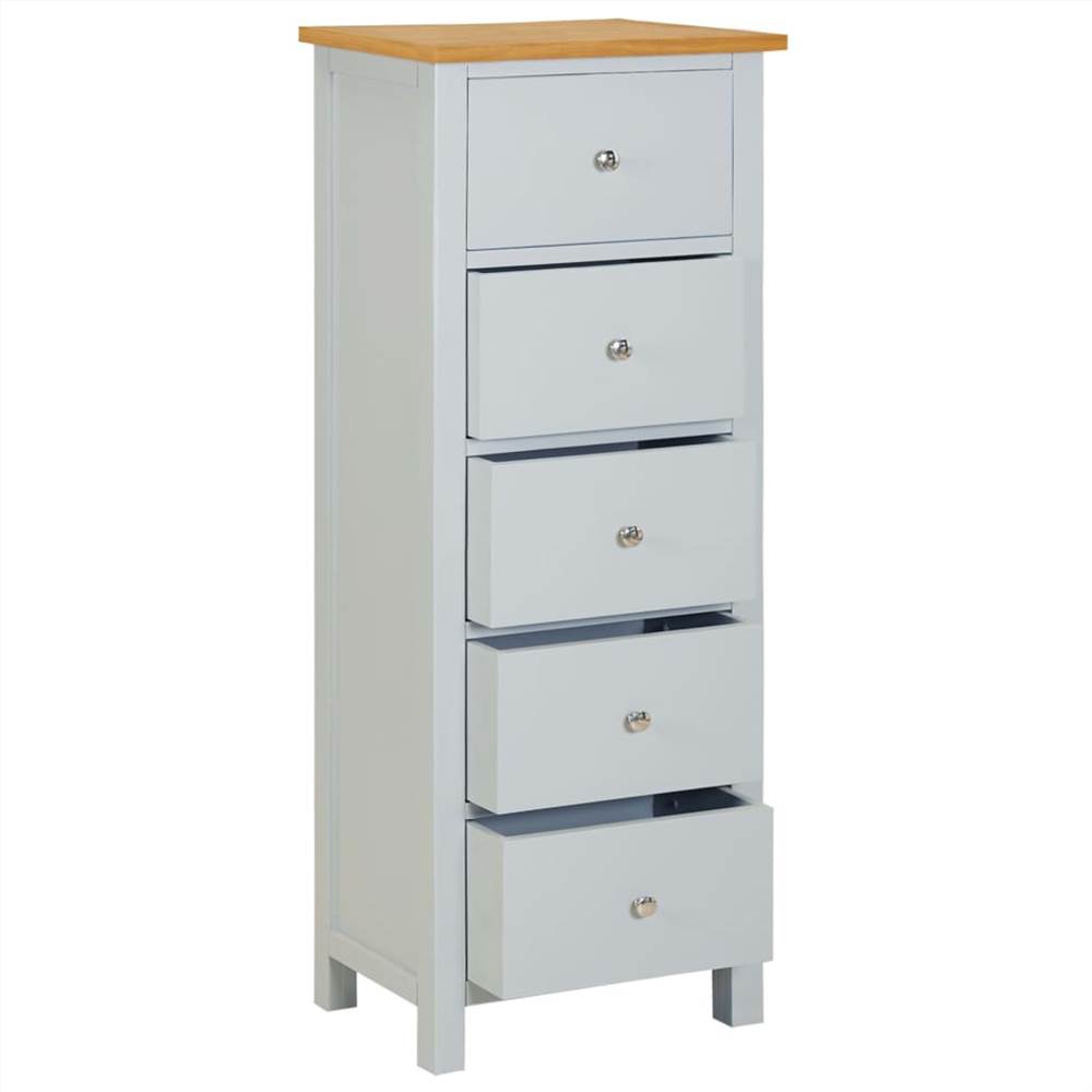 Tall Chest of Drawers 45x32x115 cm Solid Oak Wood