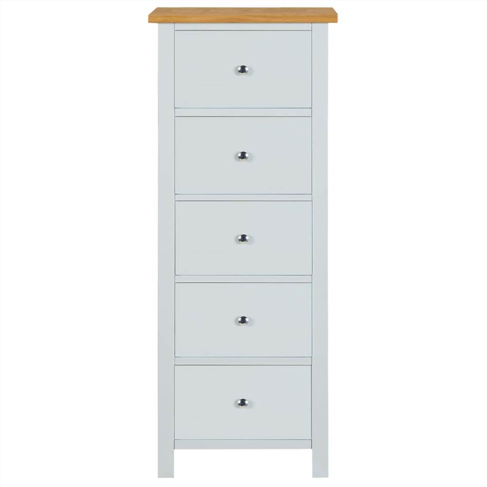 Tall Chest of Drawers 45x32x115 cm Solid Oak Wood