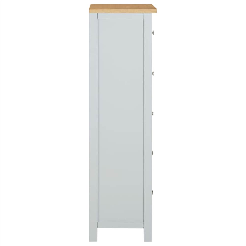 Tall Chest of Drawers 45x32x115 cm Solid Oak Wood