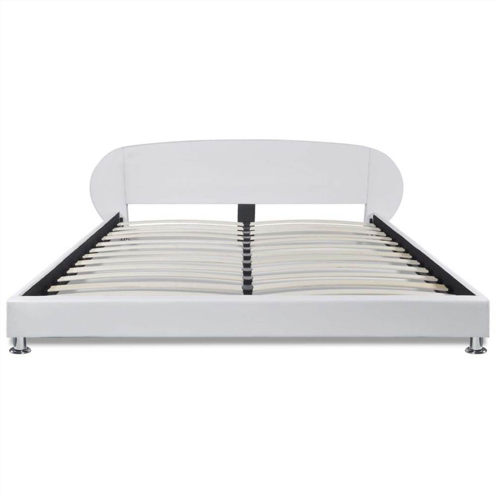 Bed Frame 5FT King Size/150x200 cm Artificial Leather White