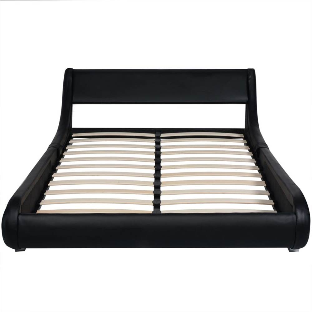 Bed Frame 5FT King Size/150x200cm Artificial Leather Curl Black
