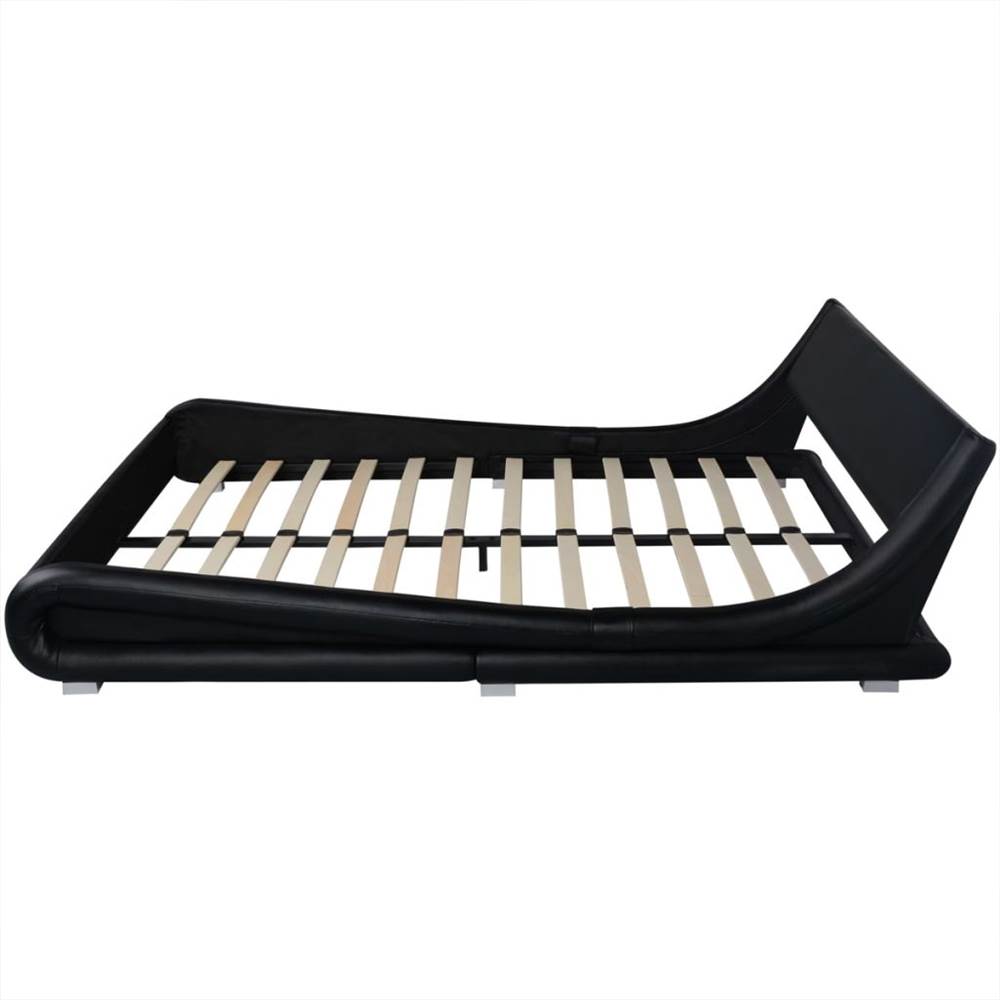 Bed Frame 5FT King Size/150x200cm Artificial Leather Curl Black