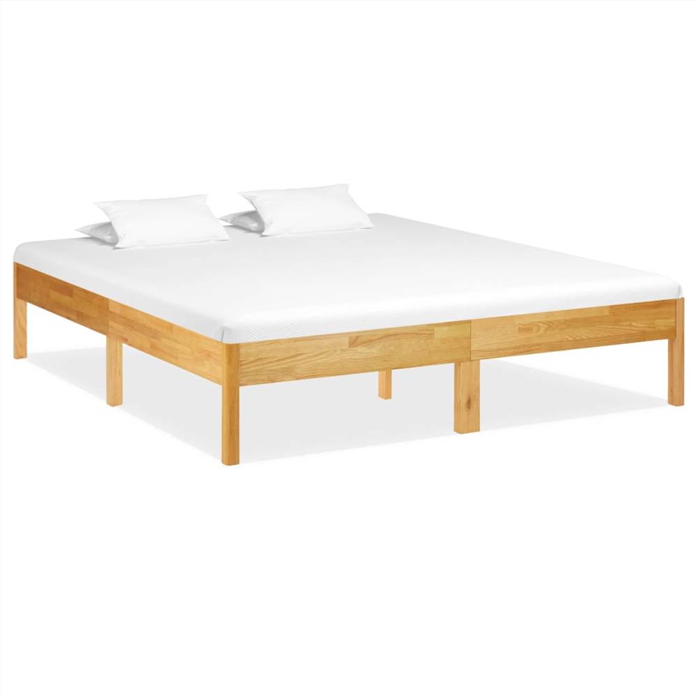 Bed Frame Solid Oak Wood 200x200 cm
