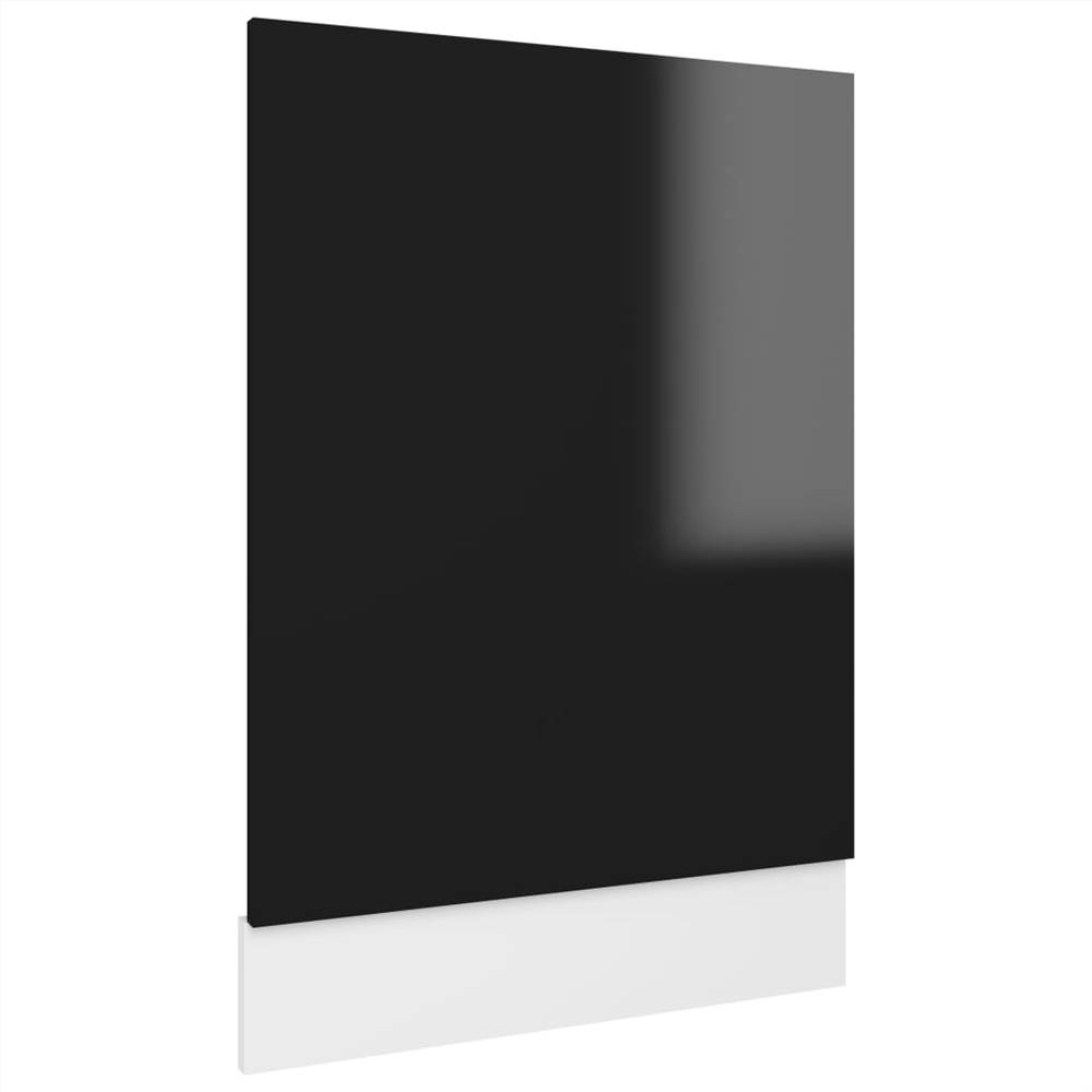 Dishwasher Panel High Gloss Black 45x3x67 cm Chipboard