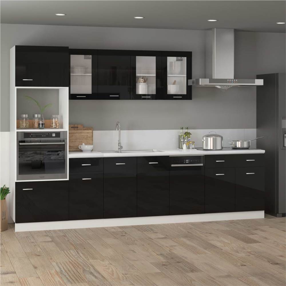 Dishwasher Panel High Gloss Black 45x3x67 cm Chipboard