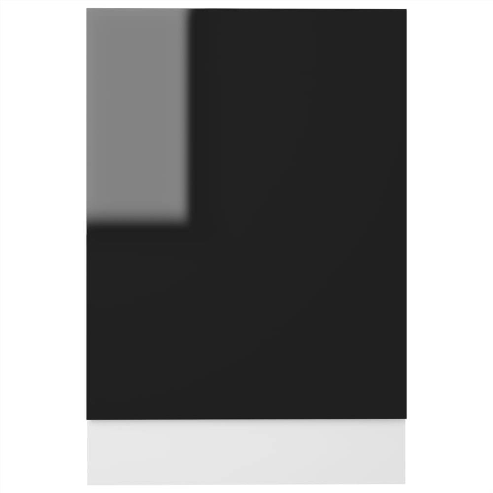 Dishwasher Panel High Gloss Black 45x3x67 cm Chipboard