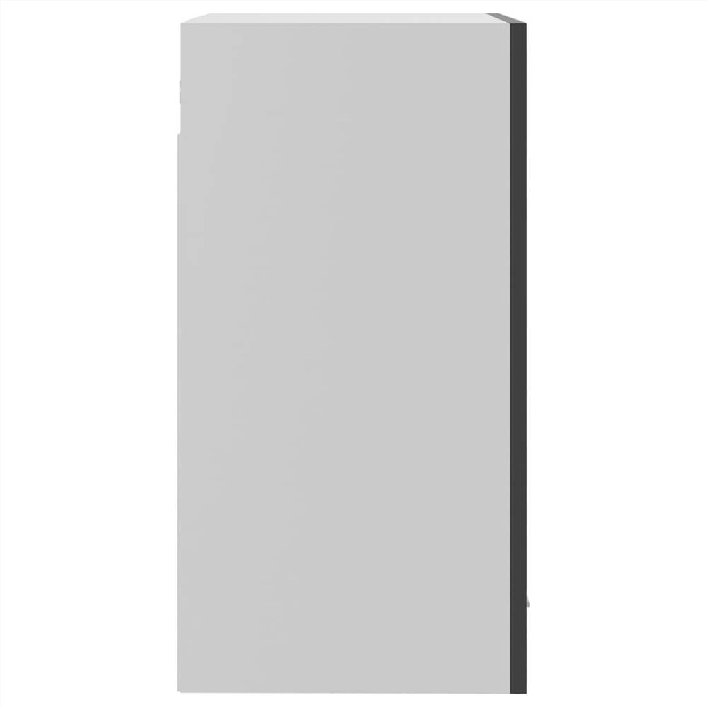 Hanging Glass Cabinet High Gloss Grey 40x31x60 cm Chipboard