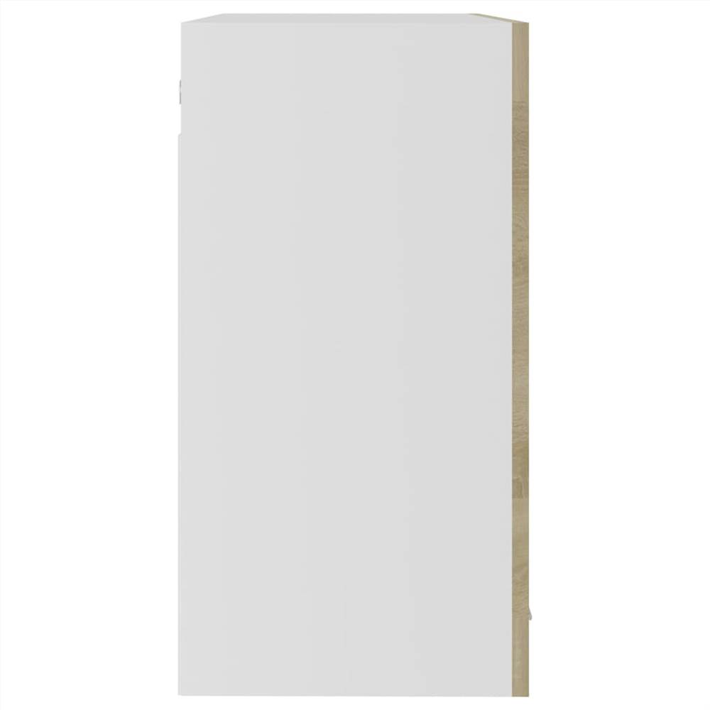 Hanging Glass Cabinet Sonoma Oak 80x31x60 cm Chipboard