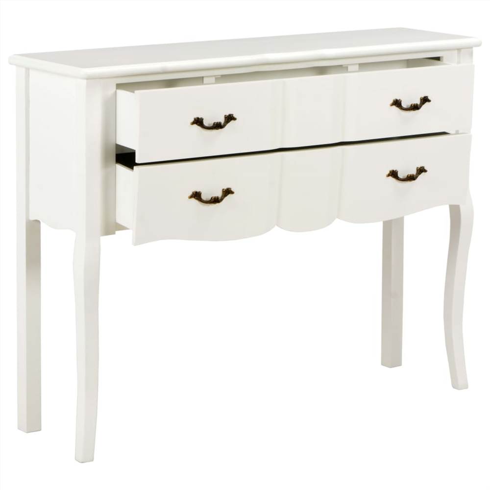 Sideboard 110x30x85 cm White Solid Wood