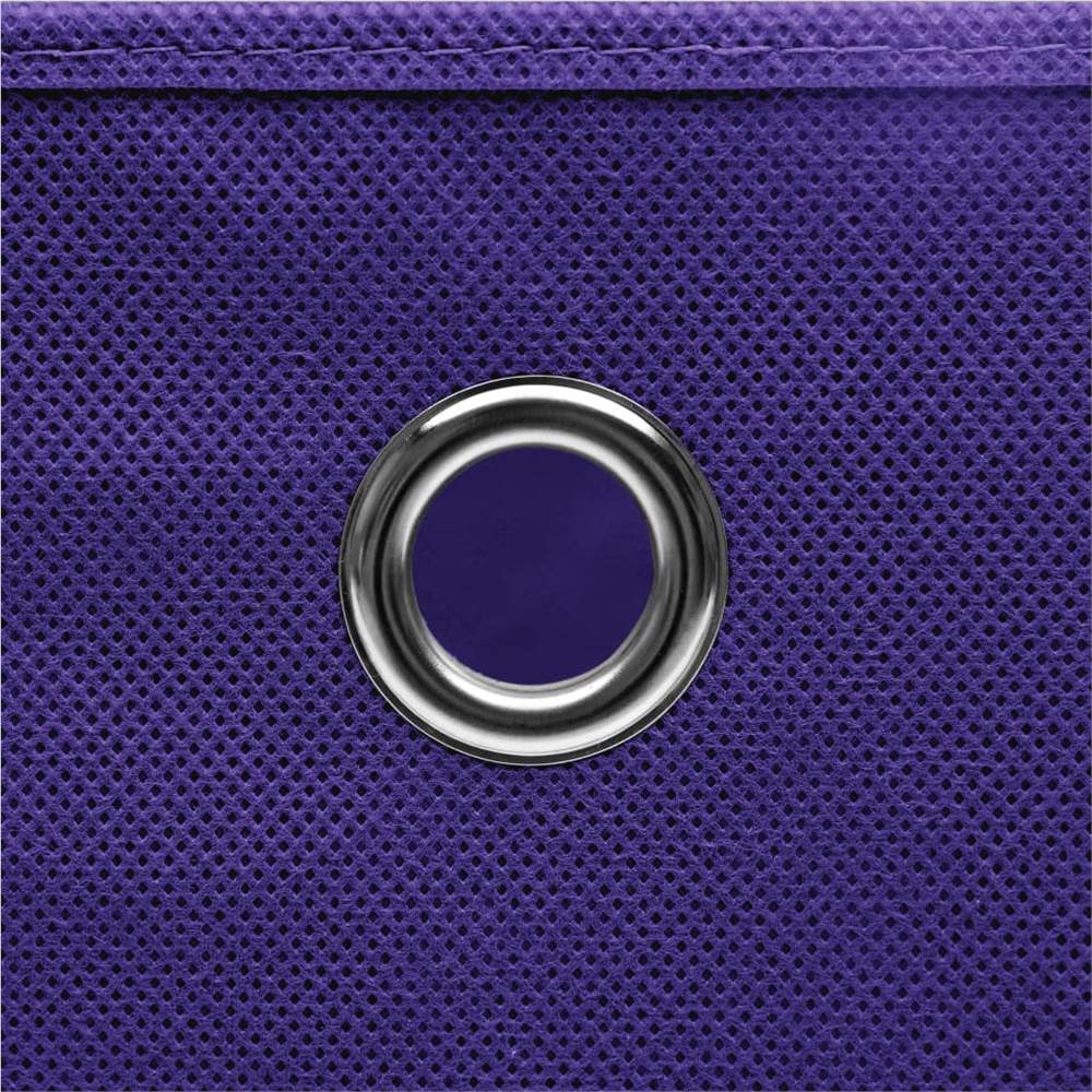 Storage Boxes with Lids 10 pcs Purple 32x32x32 cm Fabric