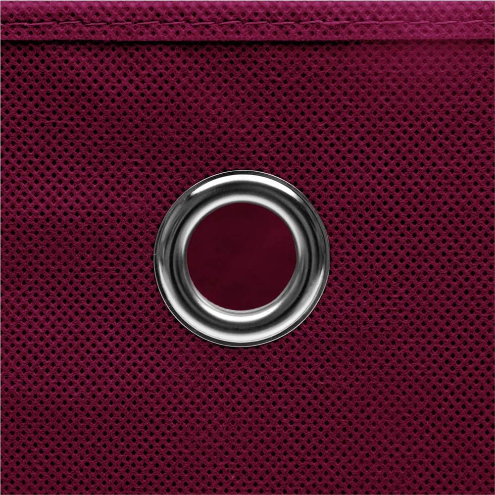 Storage Boxes with Lids 4 pcs Dark Red 32x32x32 cm Fabric