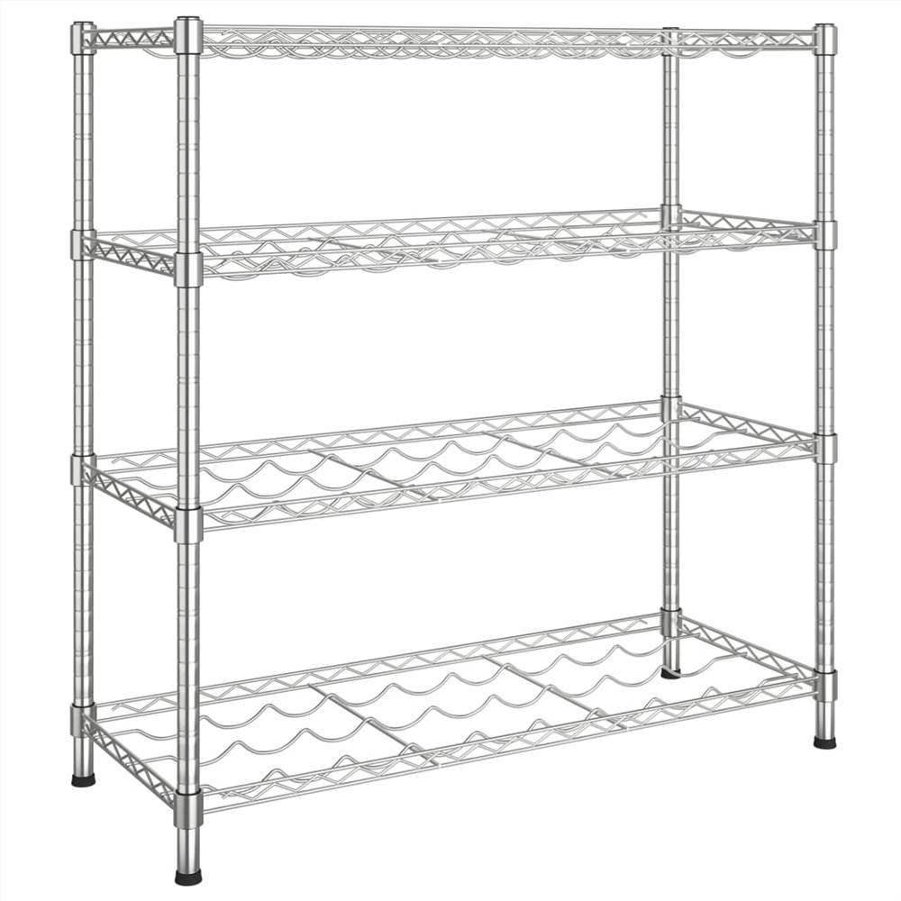 4-Tier Wine Rack for 36 Bottles Chromed Iron