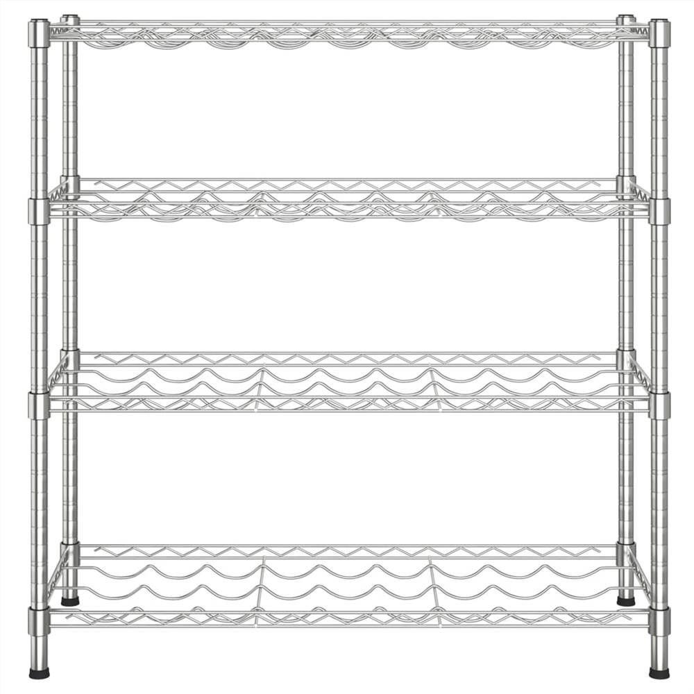 4-Tier Wine Rack for 36 Bottles Chromed Iron
