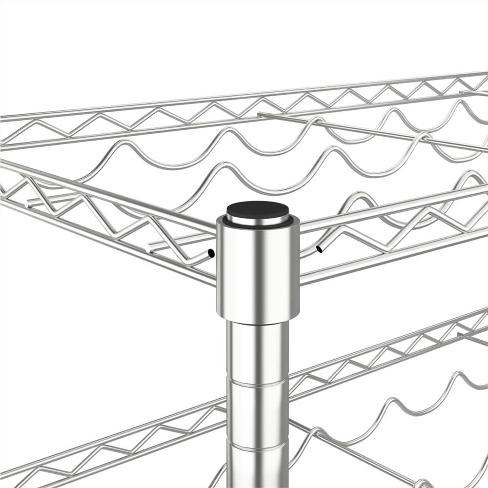 4-Tier Wine Rack for 36 Bottles Chromed Iron