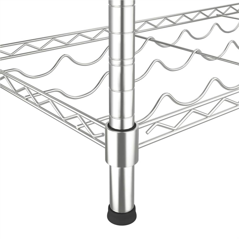 4-Tier Wine Rack for 36 Bottles Chromed Iron