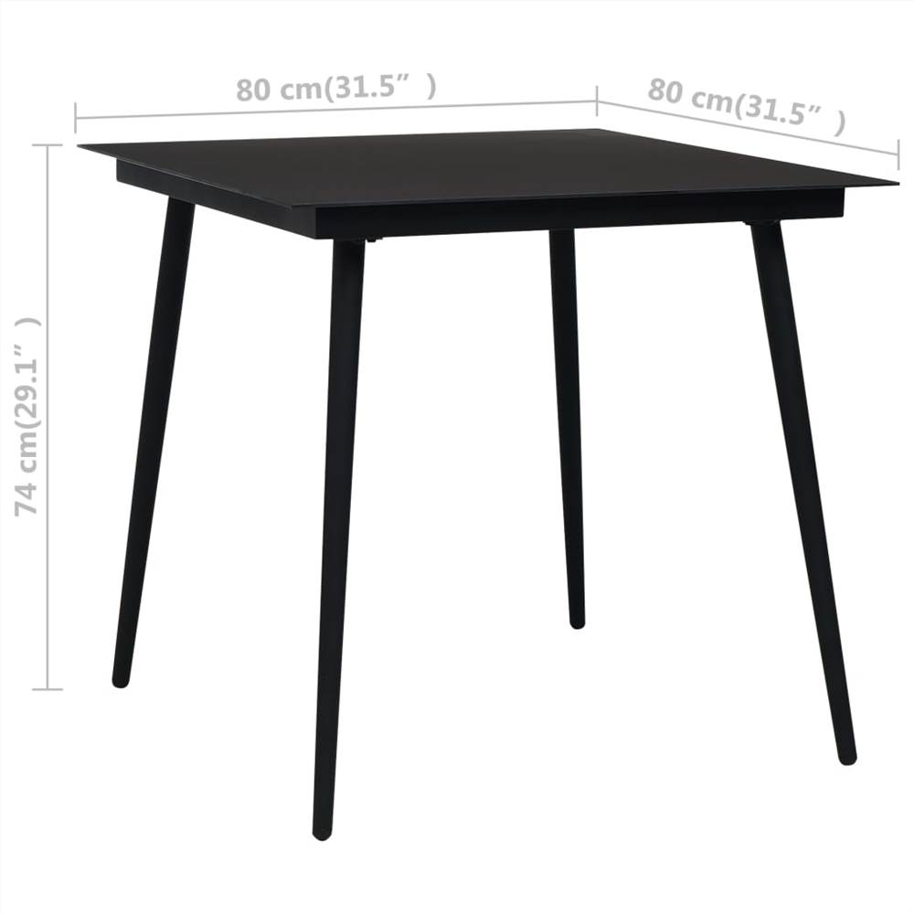 5 Piece Outdoor Dining Set PVC Rattan Black