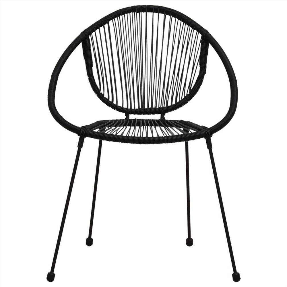 5 Piece Outdoor Dining Set PVC Rattan Black