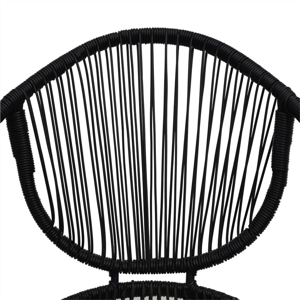 5 Piece Outdoor Dining Set PVC Rattan Black