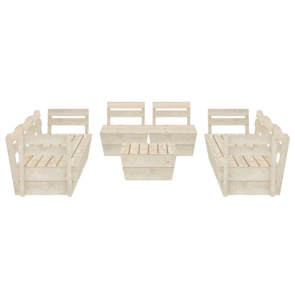 9 Piece Garden Pallet Lounge Set Impregnated Spruce Wood
