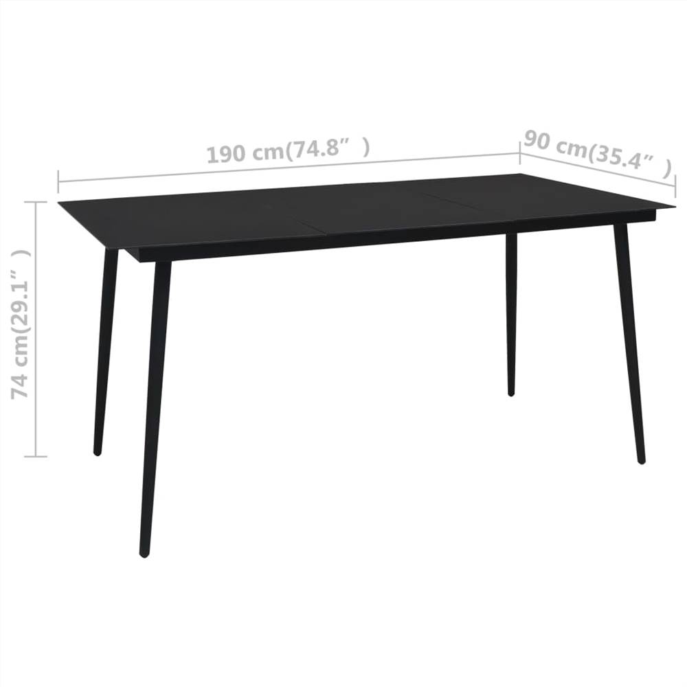 9 Piece Outdoor Dining Set PVC Rattan Black