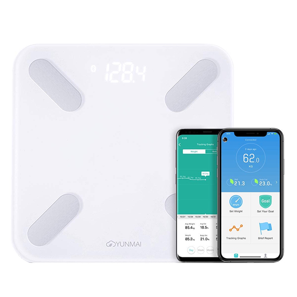 

YUNMAI X Smart Bluetooth Body Fat Scale Rechargeable Battery APP Control - White