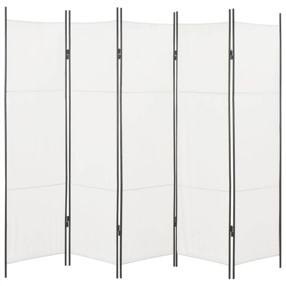 5-Panel Room Divider White 250x180 cm