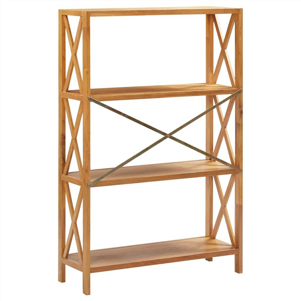 4-Tier Shelf 80x30x125 cm Solid Oak Wood