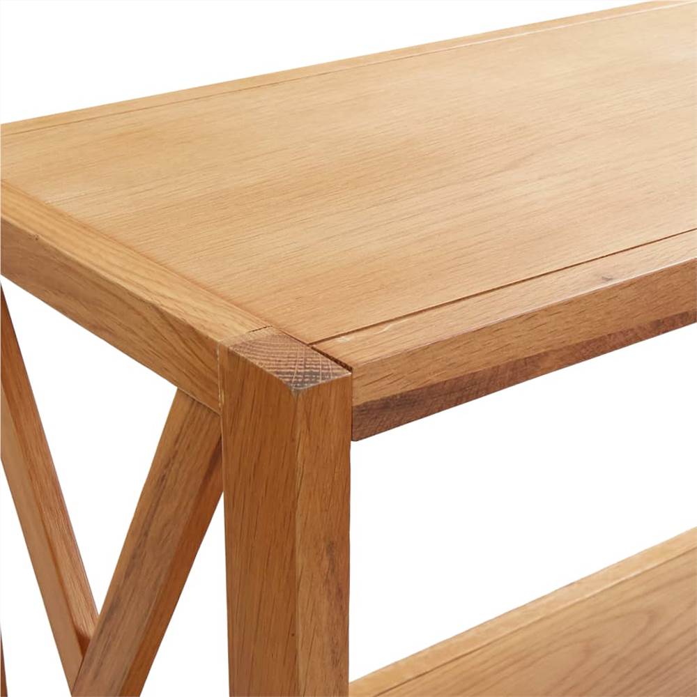 4-Tier Shelf 80x30x125 cm Solid Oak Wood