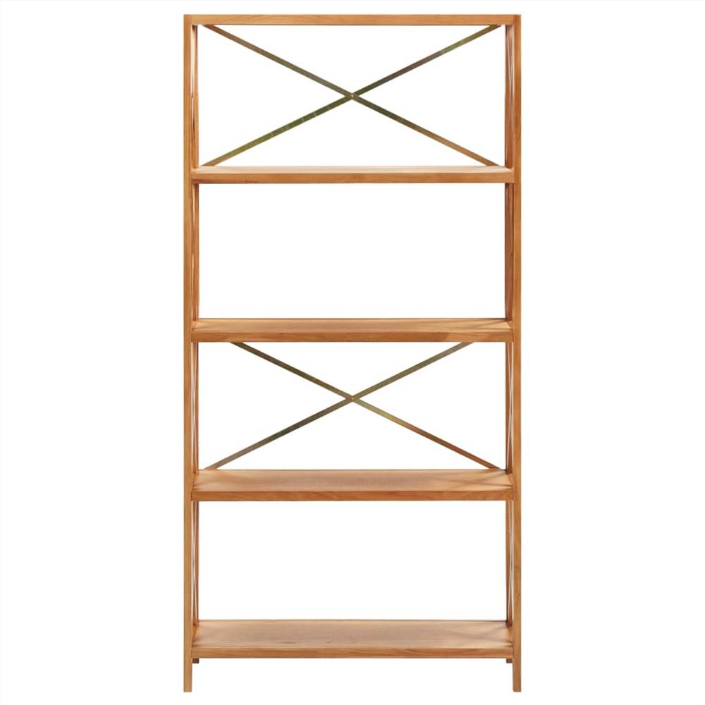 5-Tier Shelf 80x30x163.5 cm Solid Oak Wood