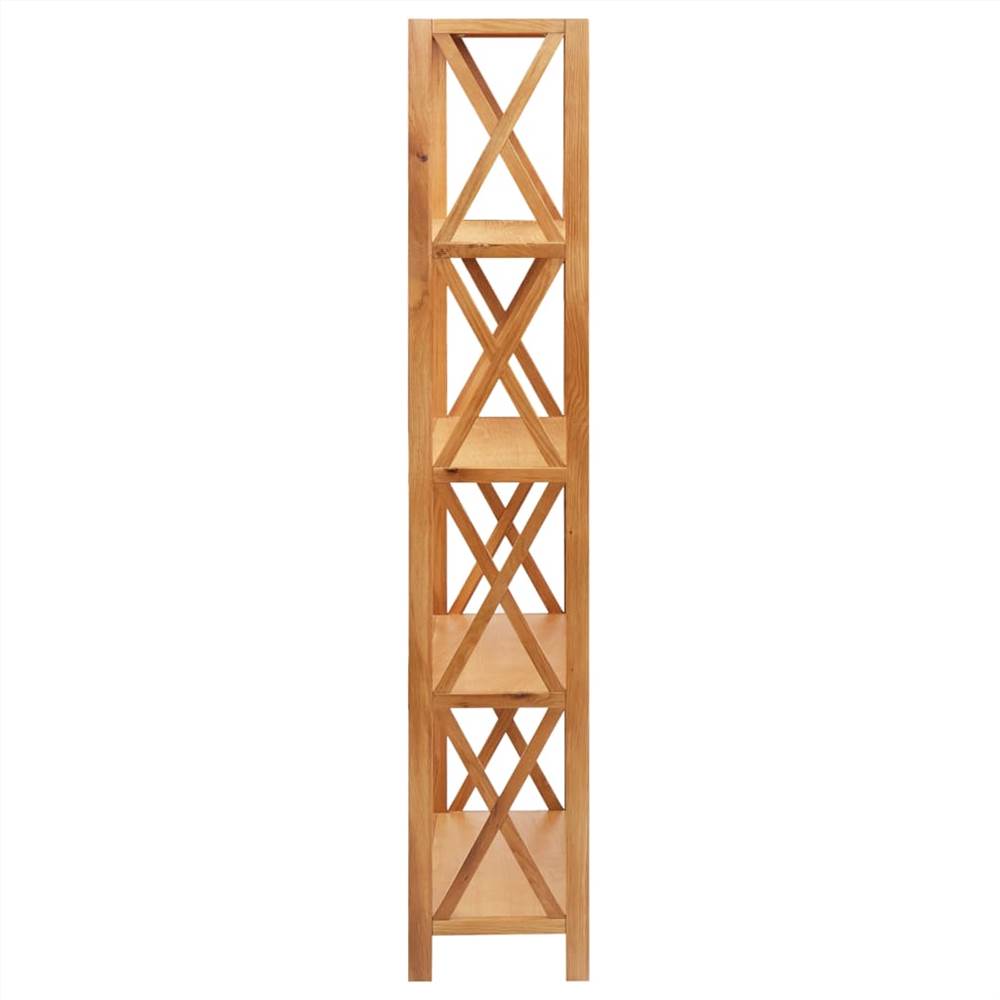5-Tier Shelf 80x30x163.5 cm Solid Oak Wood