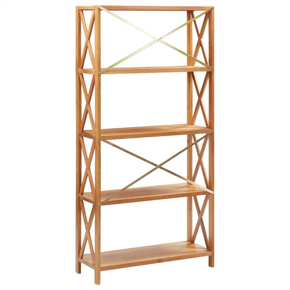 5-Tier Shelf 80x30x163.5 cm Solid Oak Wood