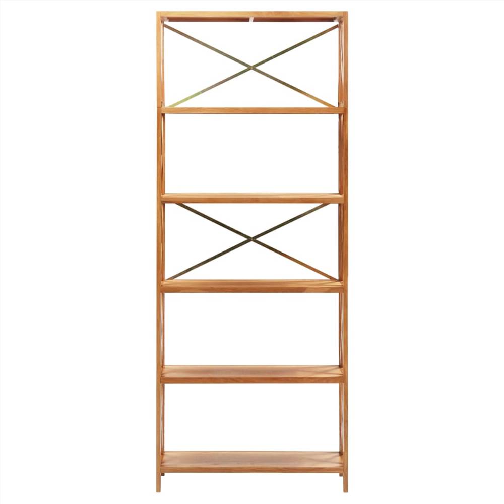 6-Tier Shelf 80x30x205 cm Solid Oak Wood