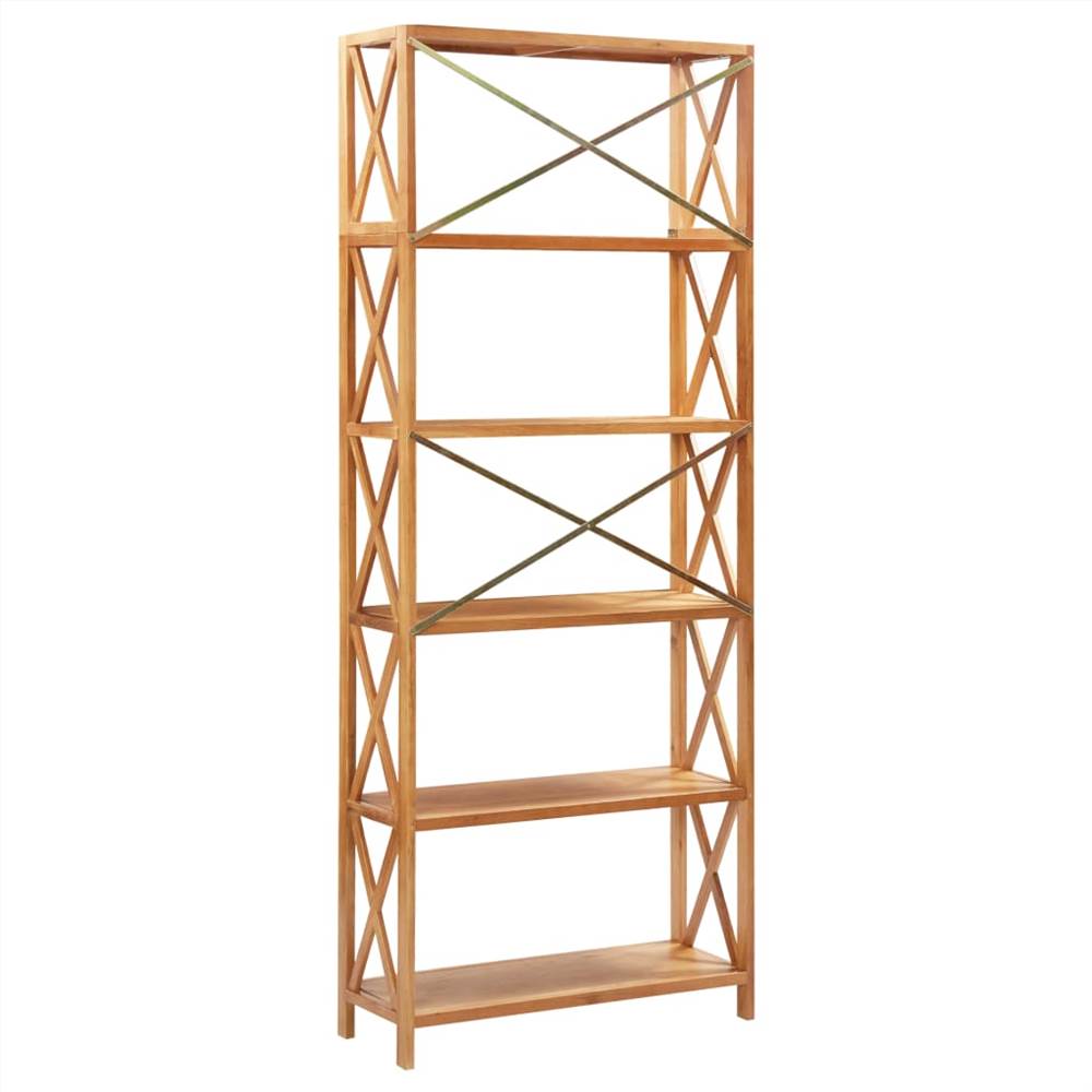 6-Tier Shelf 80x30x205 cm Solid Oak Wood