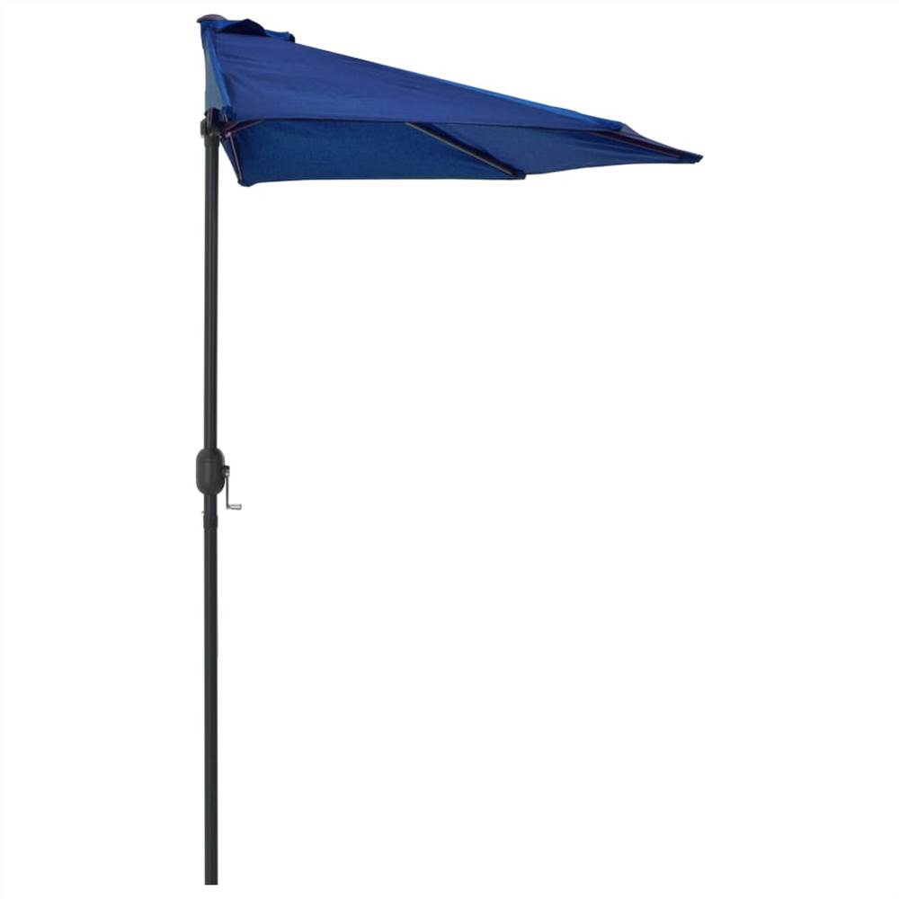 Balcony Parasol with Aluminium Pole Blue 270x135x245 cm Half