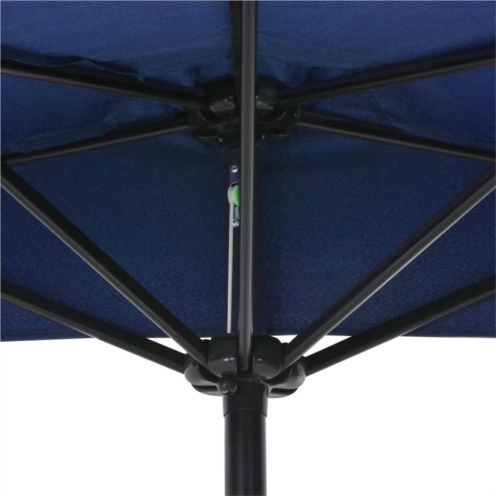 Balcony Parasol with Aluminium Pole Blue 270x135x245 cm Half