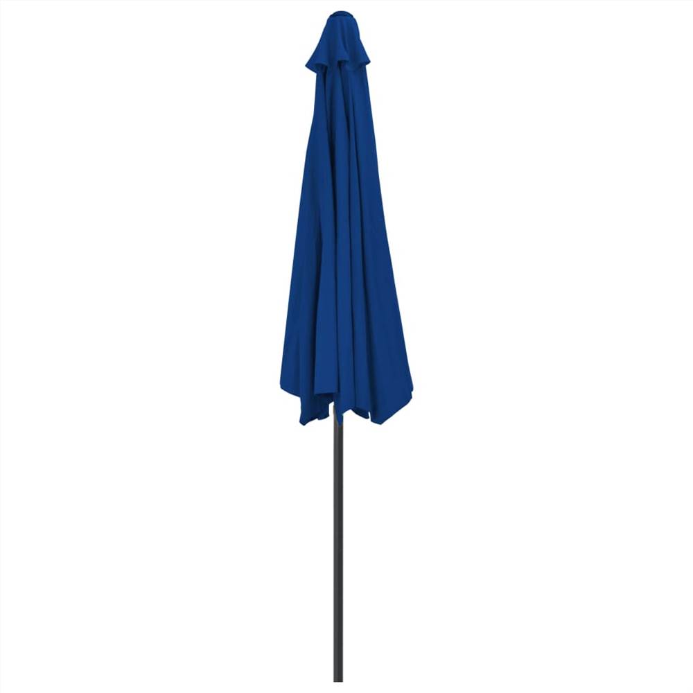 Balcony Parasol with Aluminium Pole Blue 300x150x253 cm Half