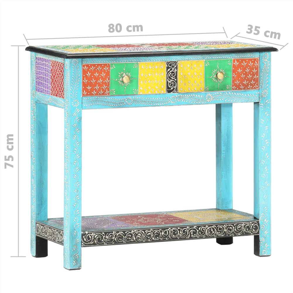 Hand Painted Console Table 80x35x75 cm Solid Mango Wood