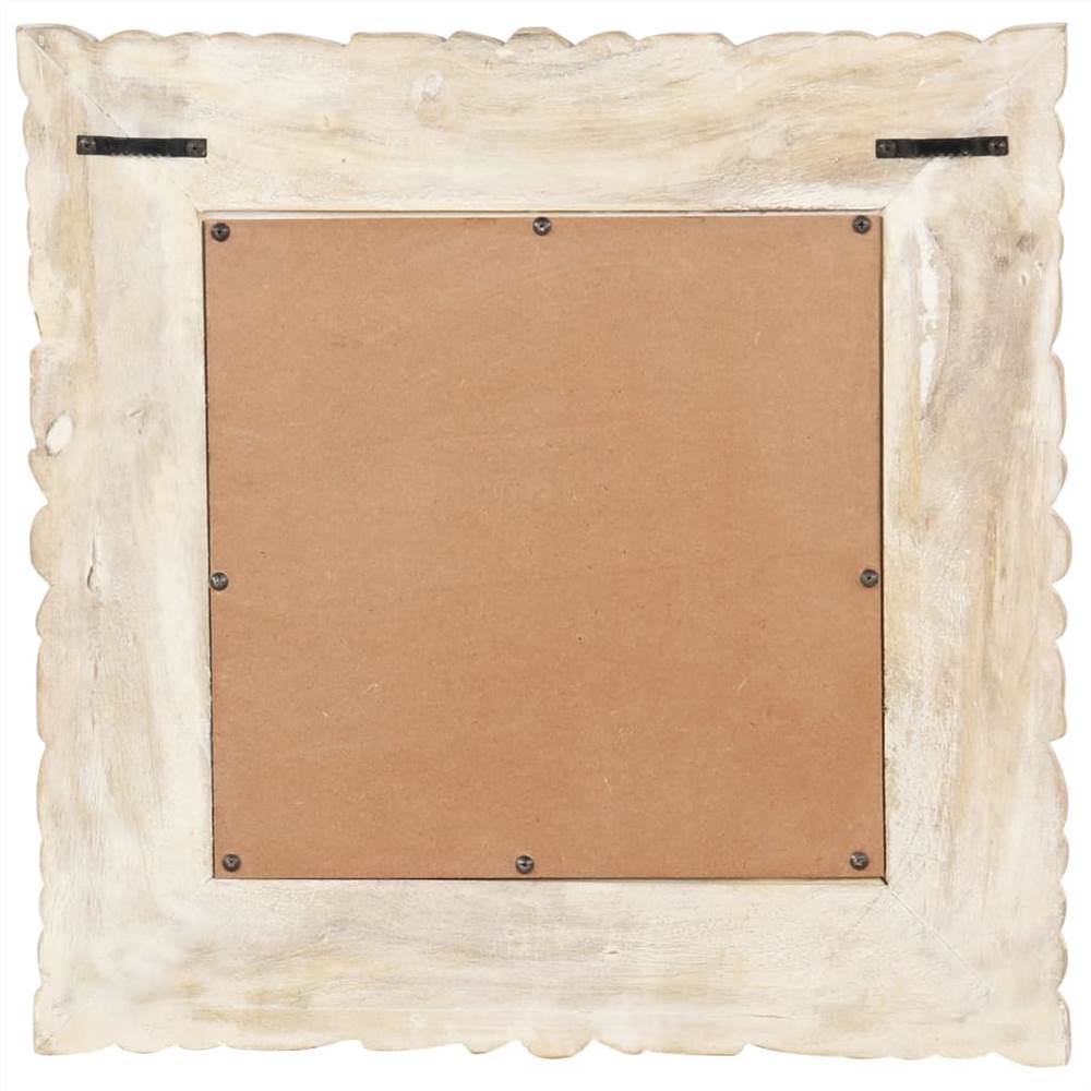 Mirror White 50x50 cm Solid Mango Wood