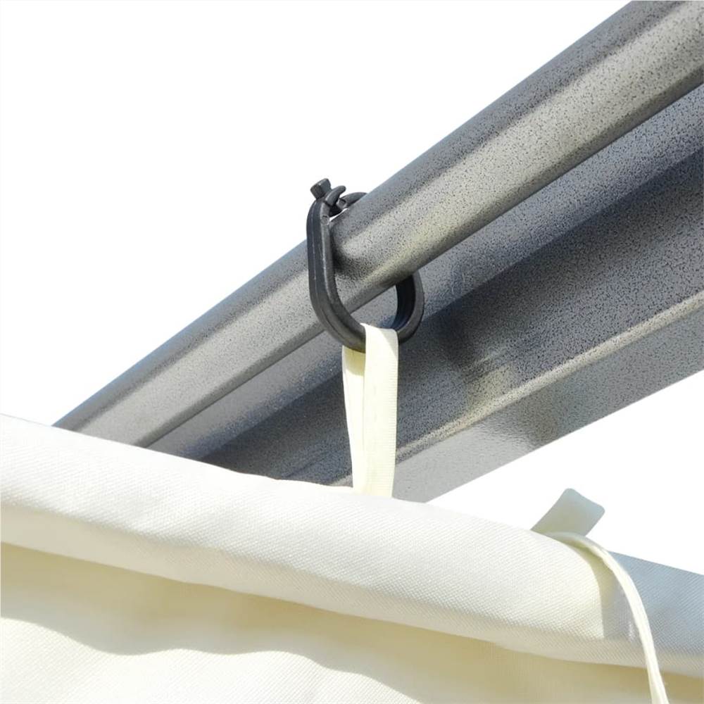 Pergola with Retractable Roof Cream White Steel 3x3 m